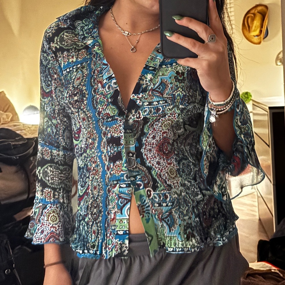 Multicolor Paisley Sheer Women's Top